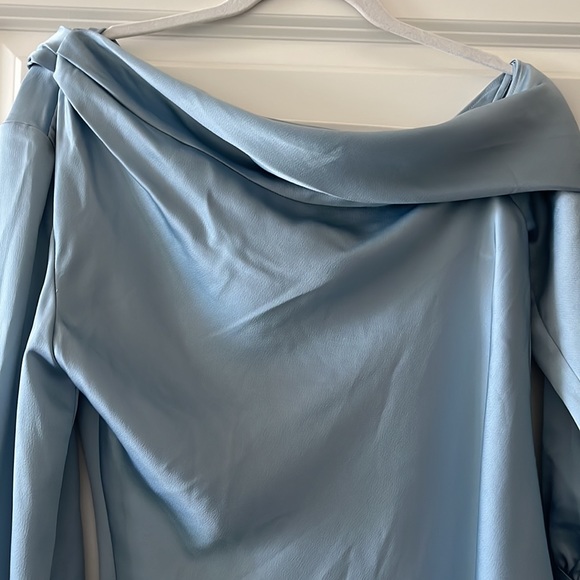 Alice one-shoulder draped satin blouse - Picture 7 of 10